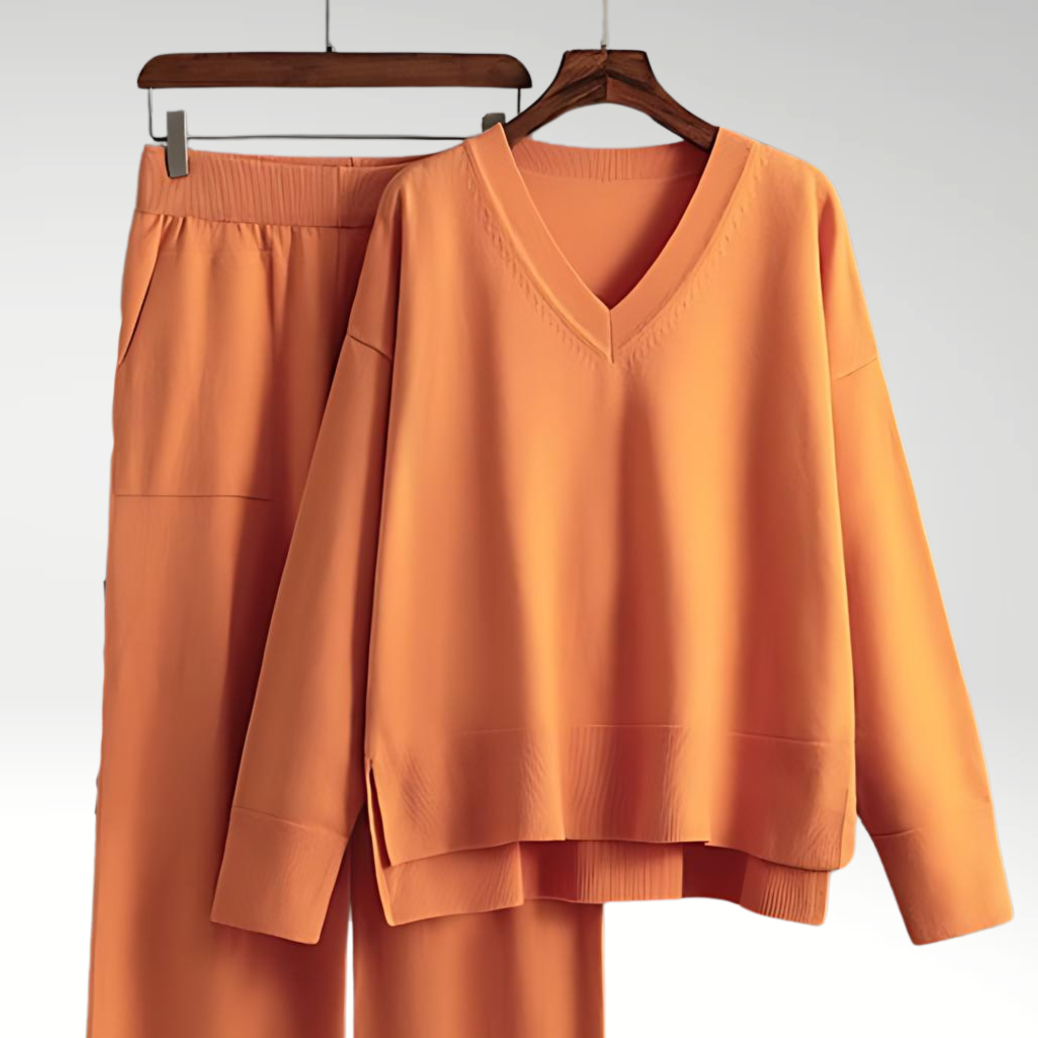 Izabele Atelier™ | Luksusowy zestaw dwuczęściowy z dekoltem w kształcie litery V