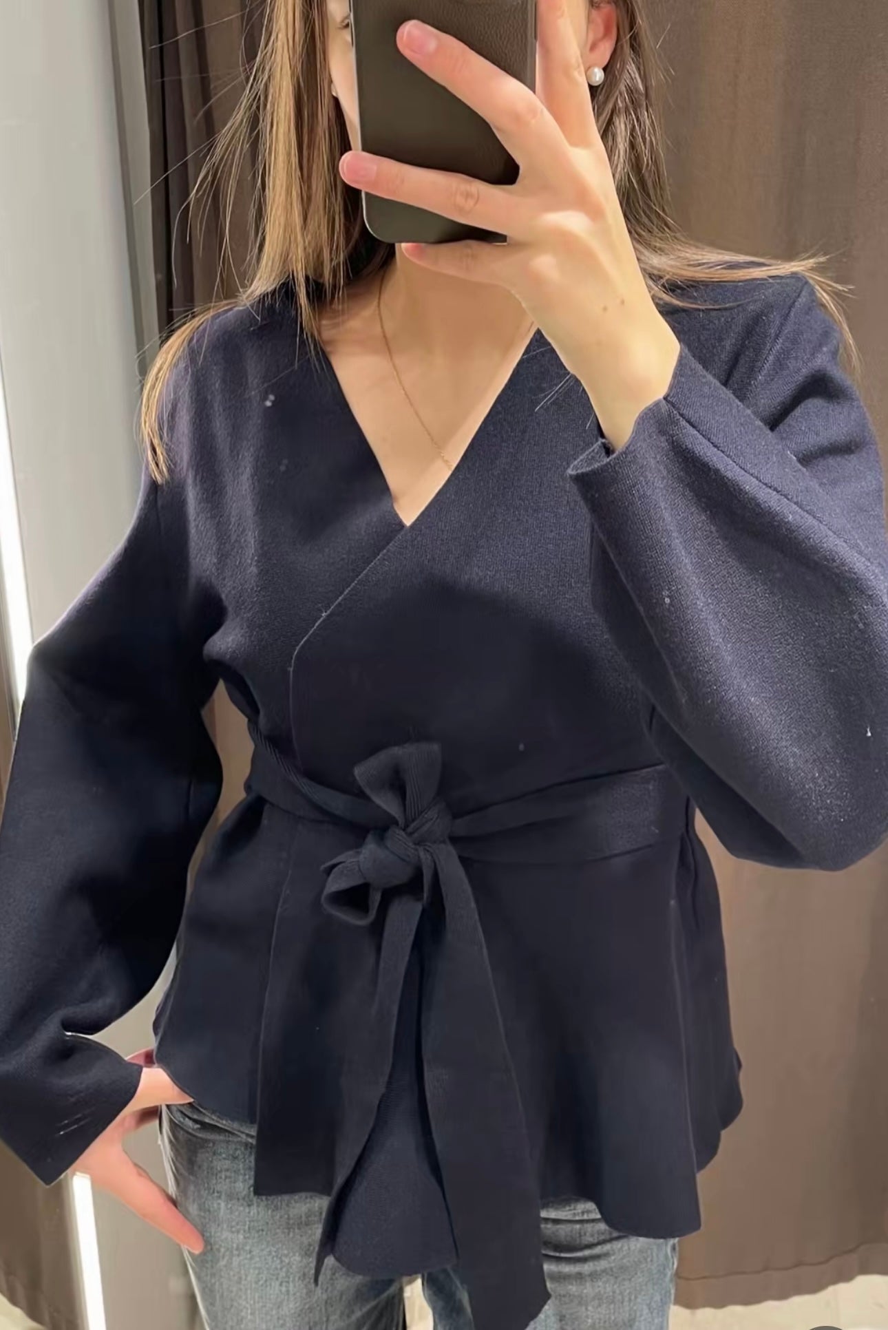 Izabele Atelier™ | Mauveowa sweter z wiązaniem