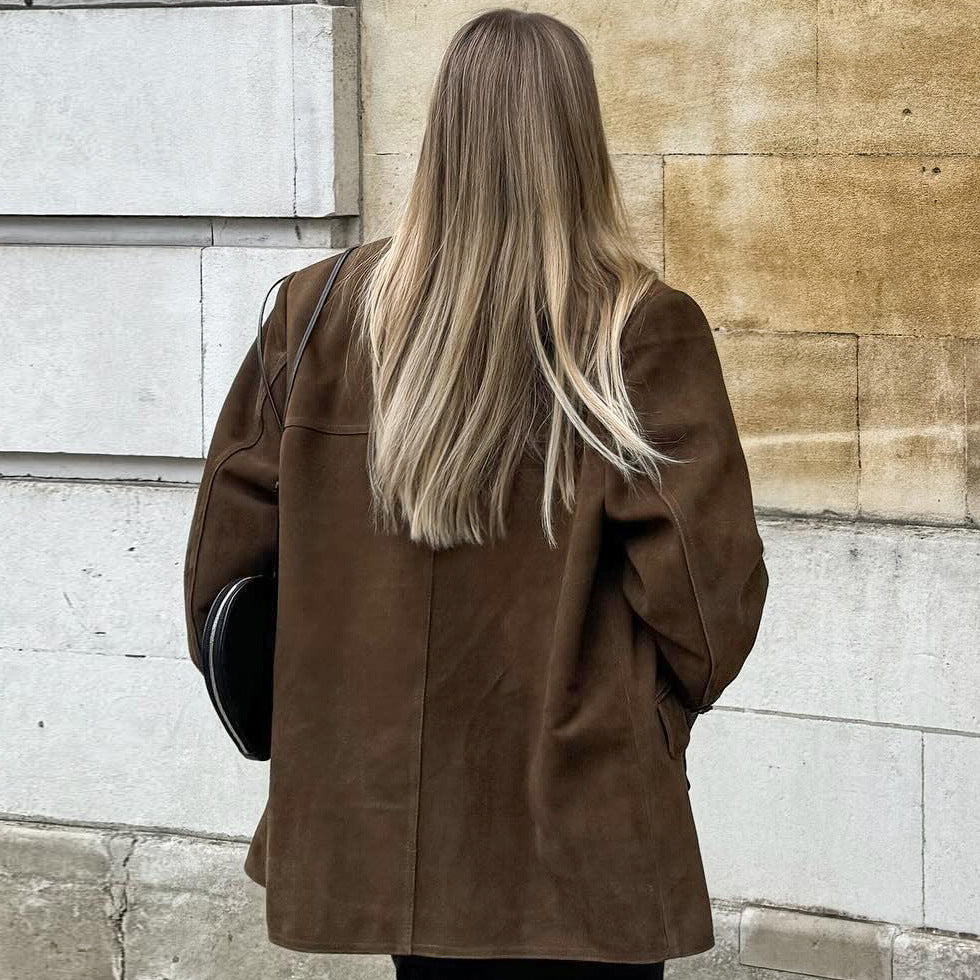 Izabele Atelier™ | Skórzana Kurtka zamszowa